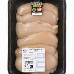 6 Filets de poulet jaune fermier  de Normandie Label Rouge environ 1kg